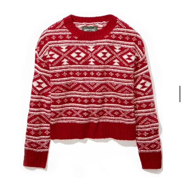 American Eagle  Fairisle Snowdrift Sweater Large NWOT - Picture 1 of 8